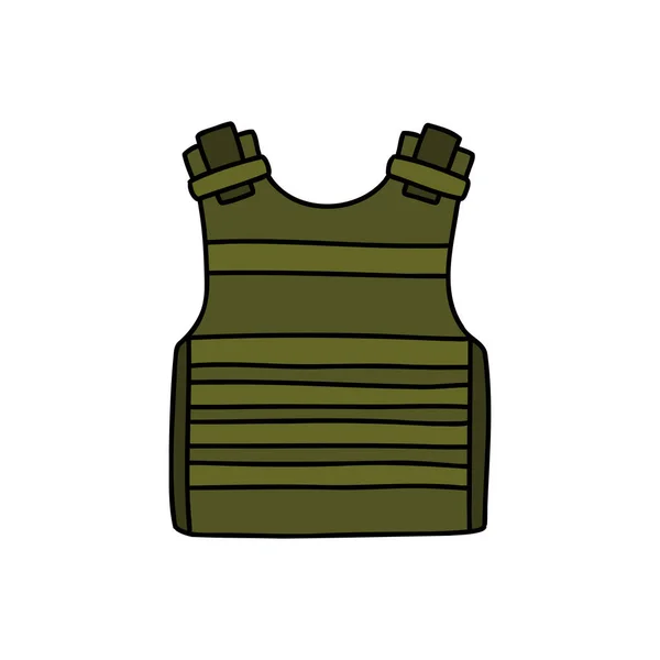 Body Armor Doodle Icon Vector Illustration — ストックベクタ