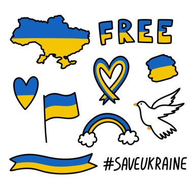 Ukrayna karalama simgesi, vektör illüstrasyonunu destekle