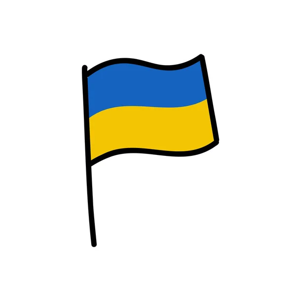 Ukraine Flagge Doodle Symbol Vektorillustration — Stockvektor