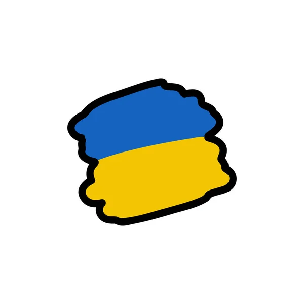 Ukraine Flagge Doodle Symbol Vektorillustration — Stockvektor