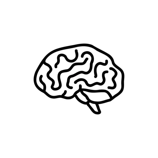 Icône Doodle Cerveau Illustration Vectorielle — Image vectorielle