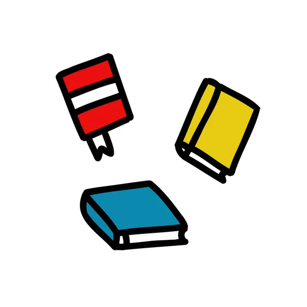 Livres Icône Doodle Illustration Vectorielle — Image vectorielle