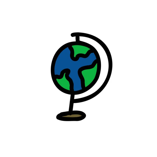 Globus Doodle Symbol Vektorillustration — Stockvektor