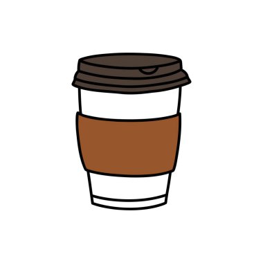 Kahve fincanı karalama simgesi, vektör illüstrasyonu