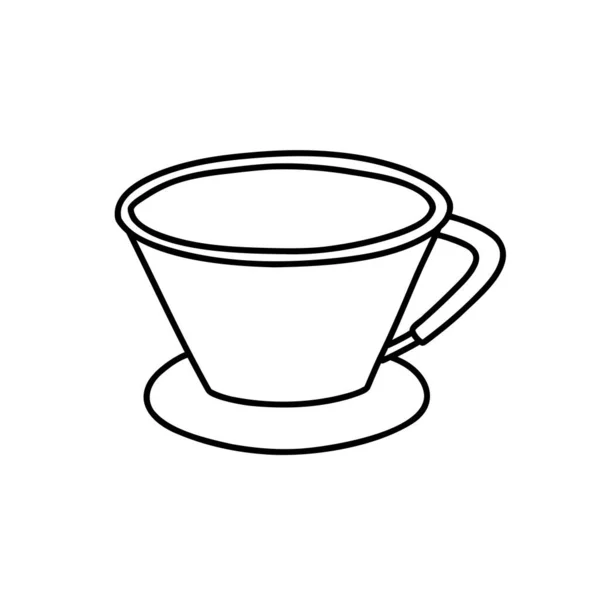 Kalita咖啡方法涂鸦图标 矢量图解 — 图库矢量图片
