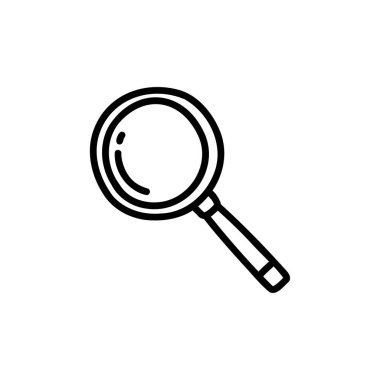 Büyütme cam karalama simgesi, vektör illüstrasyonu