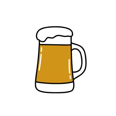 bira karalama ikonu, vektör illüstrasyonu