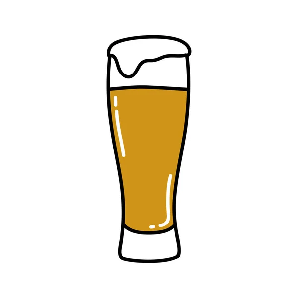 Vaso Cerveza Garabato Icono Vector Ilustración — Vector de stock