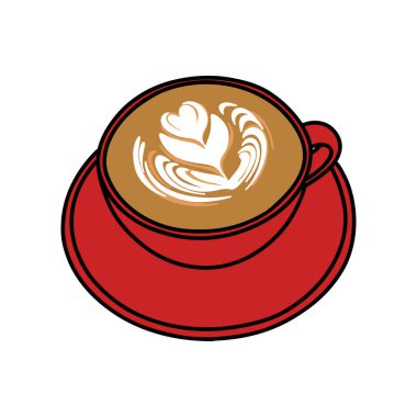 kahve karalama simgesi, vektör illüstrasyonu