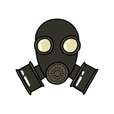 gaz maskesi karalama simgesi, vektör çizimi