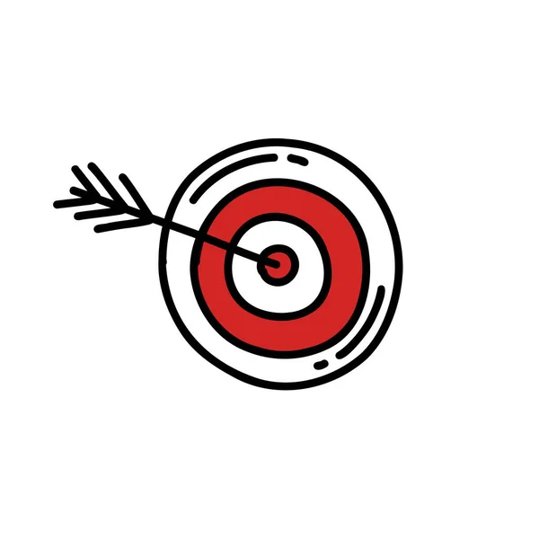 Shooting Target Doodle Icon Vector Illustration — Stock Vector