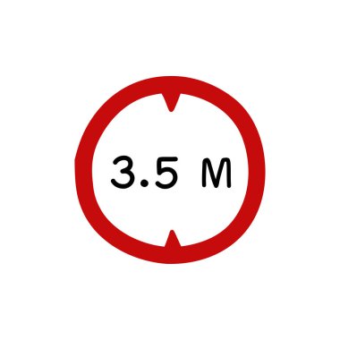 yükseklik sınırı çizgi karalama simgesi, vektör illüstrasyonu