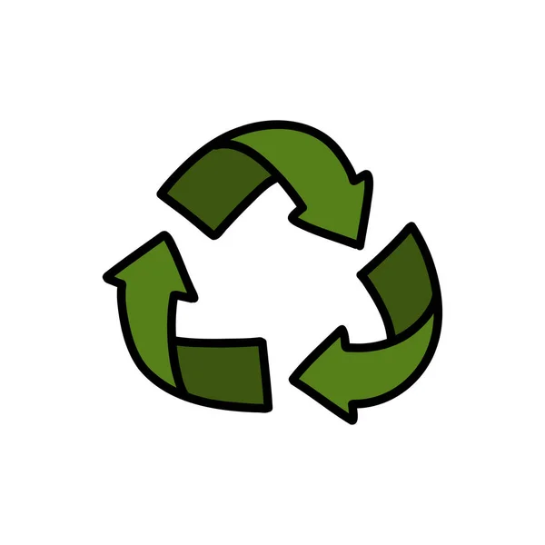 Recykling Symbol Ikona Doodle Ilustracja Wektor — Wektor stockowy