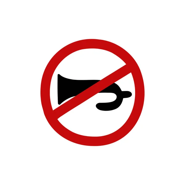 Horn Prohibited Sign Doodle Icon Vector Illustration — Stock Vector