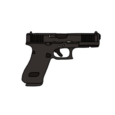 glock g17gen5 doodle simgesi, vektör illüstrasyonu