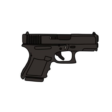 glock g27 doodle simgesi, vektör illüstrasyonu