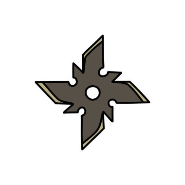 Shuriken doodle simgesi, vektör illüstrasyonu