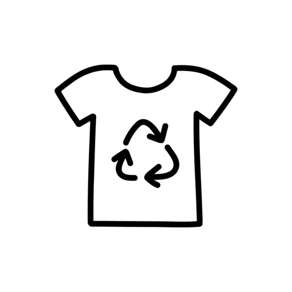 Σύμβολο Doodle Σημάδι Ανακύκλωσης Ρούχων Διανυσματική Απεικόνιση — Διανυσματικό Αρχείο