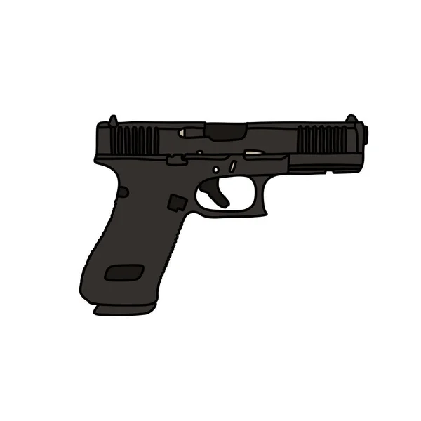 Glock G17Gen5 Ícone Doodle Ilustração Vetorial — Vetor de Stock