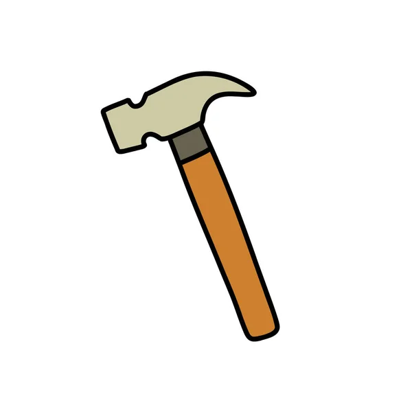 Hammer Doodle Symbol Vektorillustration — Stockvektor