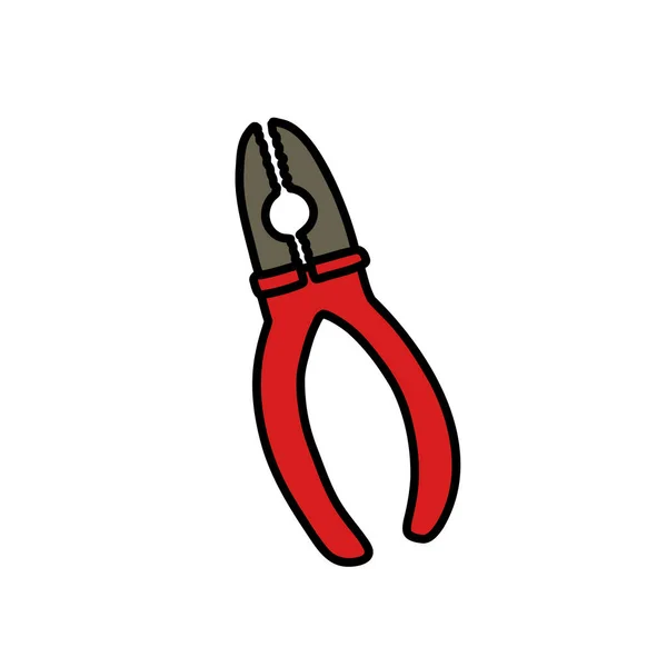 Pliers Doodle Icon Vector Illustration — Stock Vector