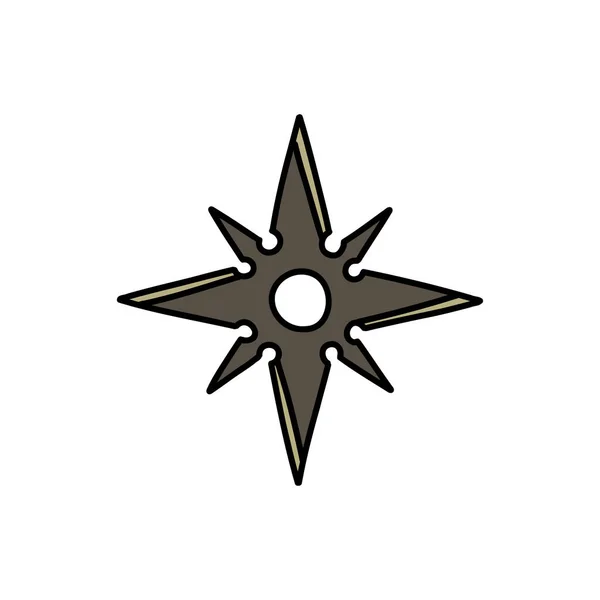 Icône Gribouillage Shuriken Illustration Vectorielle — Image vectorielle