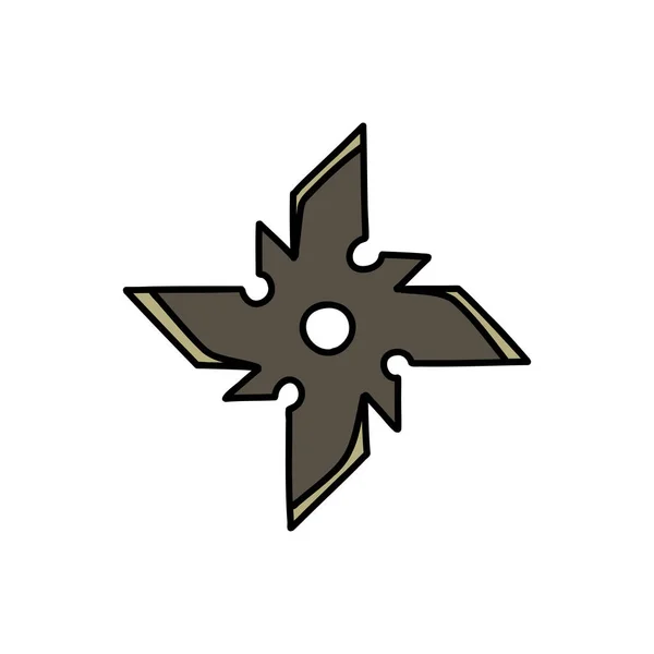 Shuriken Doodle Icon Ilustração Vetorial — Vetor de Stock