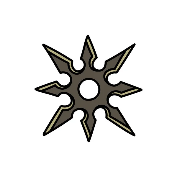 Shuriken Doodle Icon Ilustração Vetorial —  Vetores de Stock