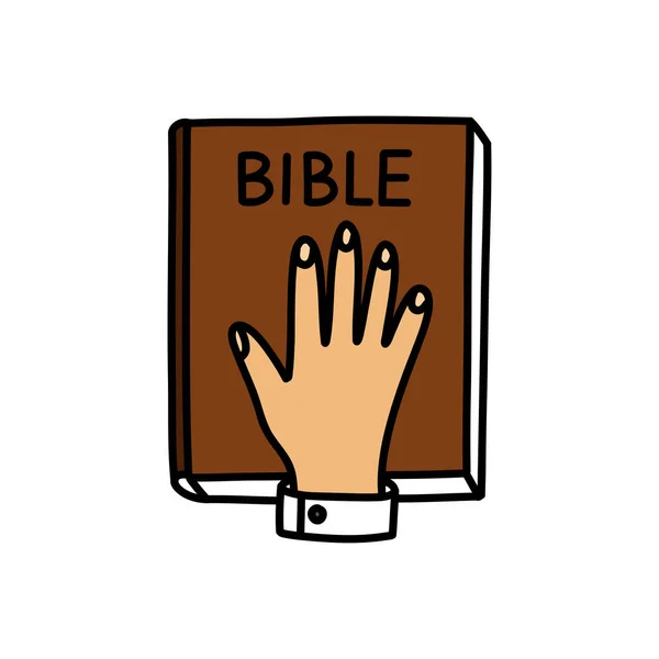 일러스트 Bible Swear Doodle Icon — 스톡 벡터