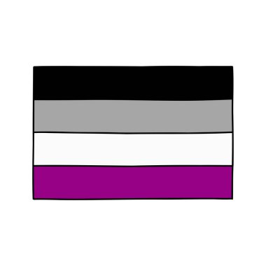 aseksüel gurur karalama simgesi, vektör illüstrasyonu