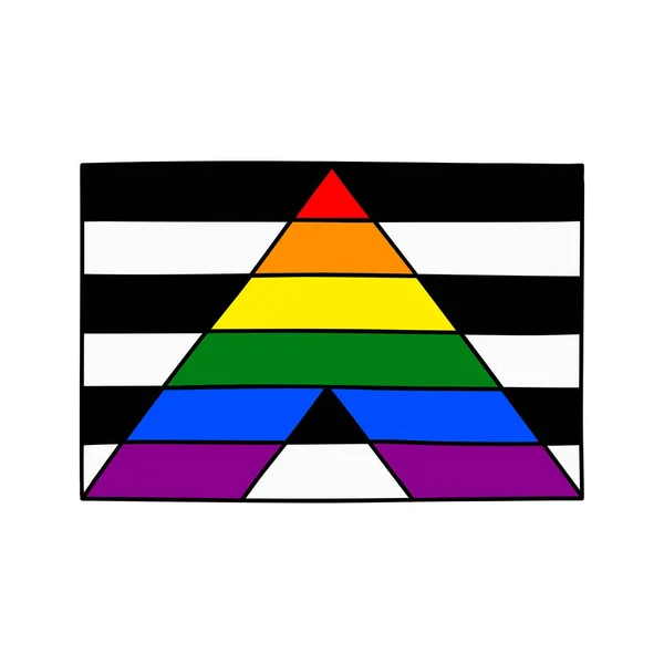 Aliado Orgulho Bandeira Doodle Ícone Ilustração Vetorial —  Vetores de Stock