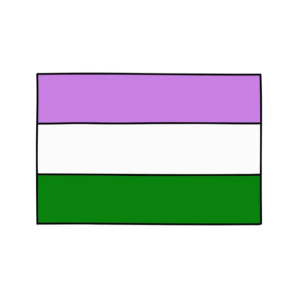 Иконка Флага Гордости Genderqueer Векторная Иллюстрация — стоковый вектор