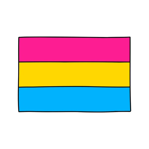 Panexual Pride Drapeau Gribouillis Icône Illustration Vectorielle — Image vectorielle