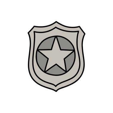 Polis rozeti karalama simgesi, vektör illüstrasyonu