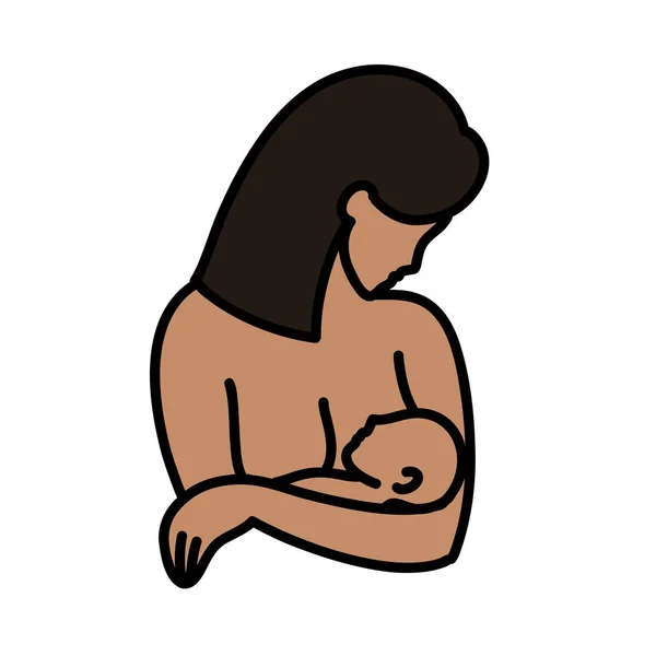 Madre Con Niño Garabato Icono Ilustración Vectorial — Archivo Imágenes Vectoriales