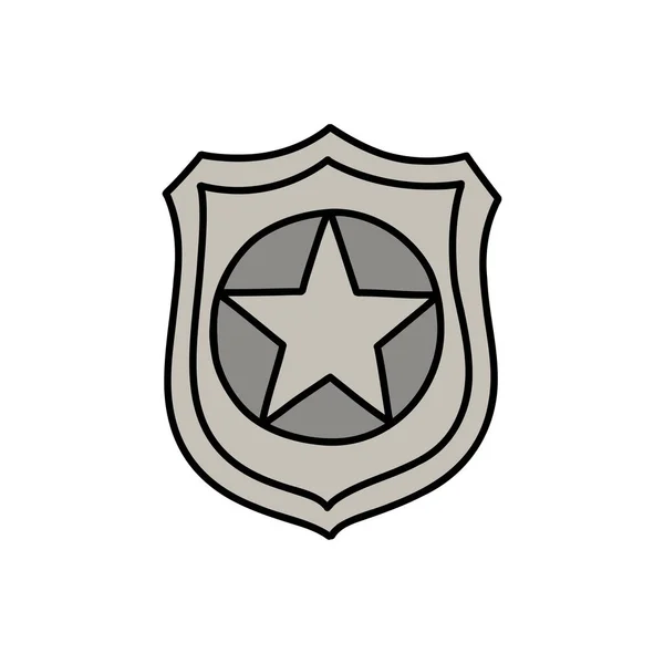 Badge Police Icône Doodle Illustration Vectorielle — Image vectorielle