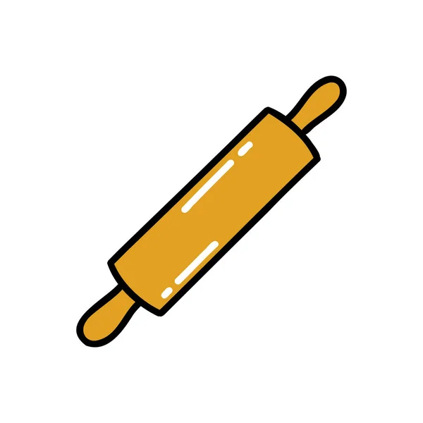 Rolling Pin Doodle Icon Vector Illustration — Stock Vector