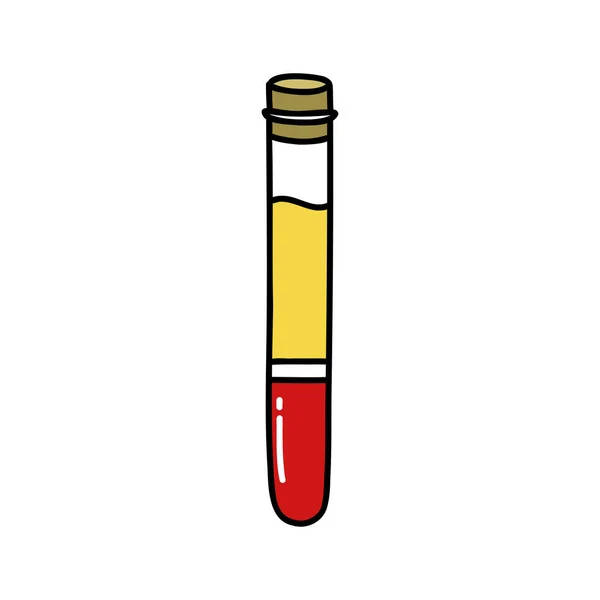 Ícone Doodle Tubo Teste Blod Ilustração Vetorial — Vetor de Stock