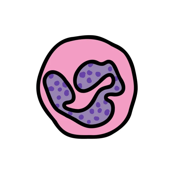 Neutrophil Doodle Icon Vector Illustration — ストックベクタ