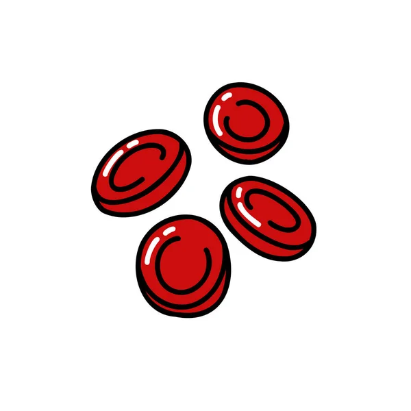 Icône Doodle Globules Rouges Illustration Vectorielle — Image vectorielle