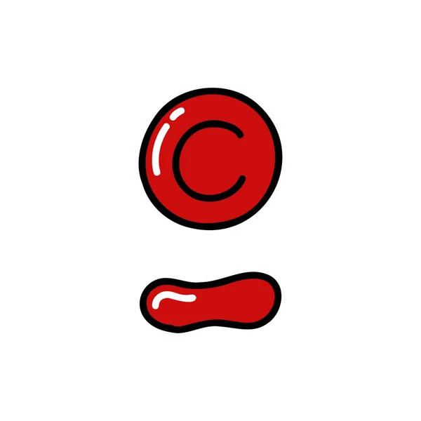 Red Blood Cells Doodle Icon Vector Illustration — Stock Vector