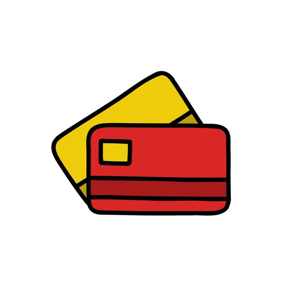 Payment Cards Doodle Icon Vector Illustration — Stock vektor