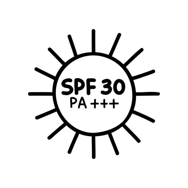 Sun Protection Doodle Icon Vector Illustration — 스톡 벡터