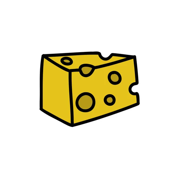 奶酪涂鸦图标 矢量插图 — 图库矢量图片