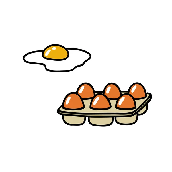 Eieren Doodle Icoon Vector Illustratie — Stockvector