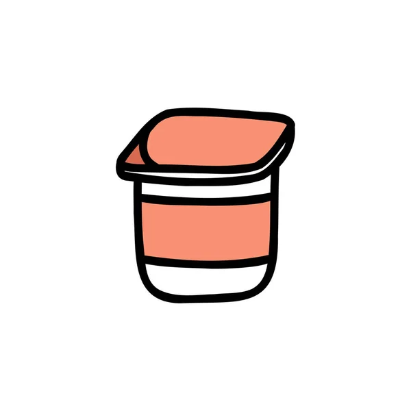 Jogurt Doodle Ikona Vektorová Ilustrace — Stockový vektor