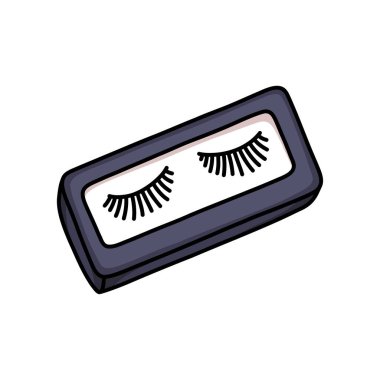 takma kirpik karalama simgesi, vektör illüstrasyonu