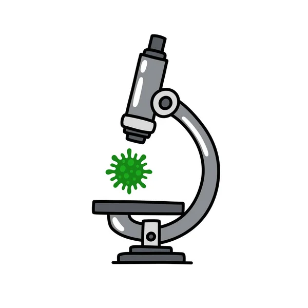 Icona Dello Scarabocchio Del Microscopio Illustrazione Vettoriale — Vettoriale Stock