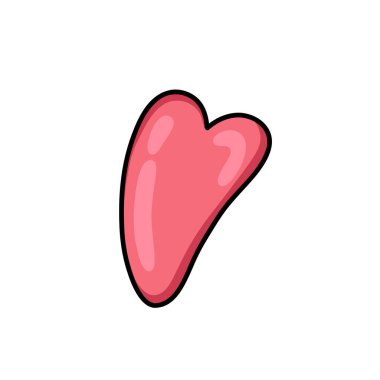 gua sha yüz aracı doğal yeşim taşı karalama ikonu, vektör illüstrasyon