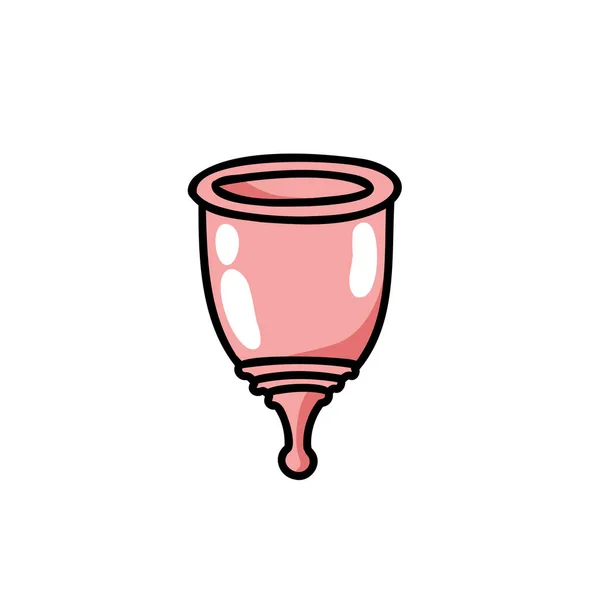 Menstrual Cup Doodle Icon Vector Illustration — Stock Vector